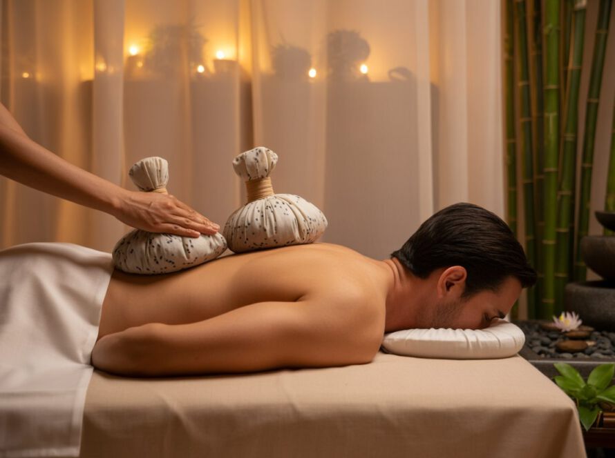 Massage mit medizinischem Reis – Navarakizhi